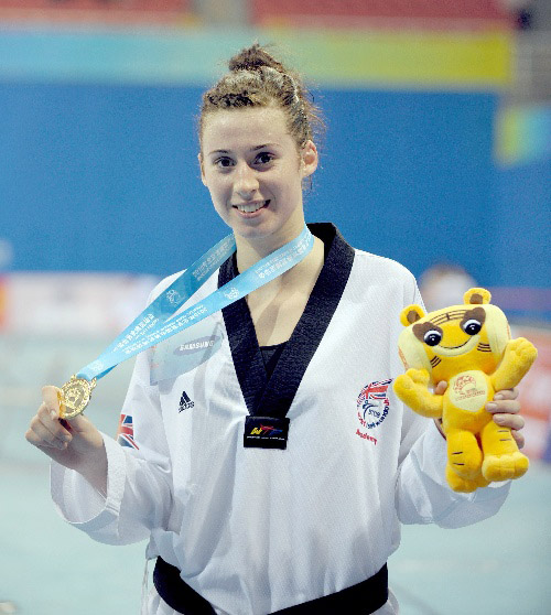 跆拳道女子组比赛：韩国选手夺冠